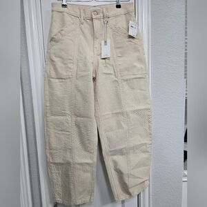 Good American Canvas Cropped Barrel Pants